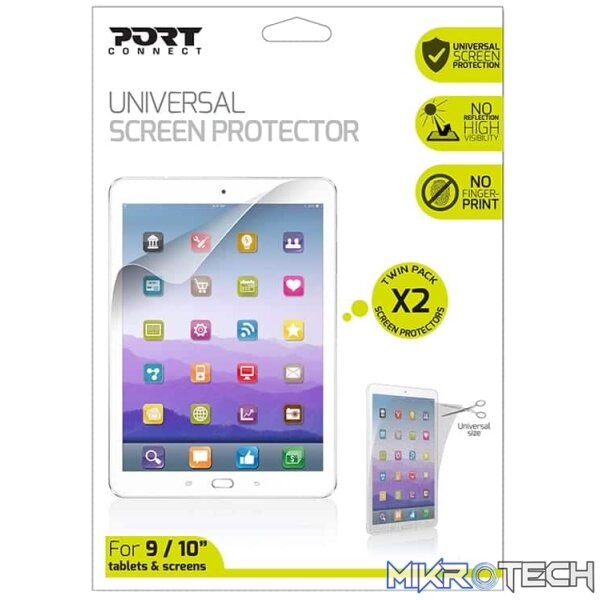 Port Connect Universal Screen Protector for 11" Tablets Twin Pack - Clear Port Connect Universal Screen Protector for 11" Tablets Twin Pack - Clear