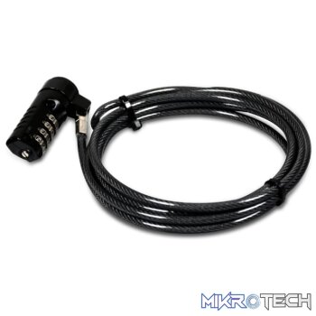 Port Connect 1.8m T-Bar Combination Cable Lock
