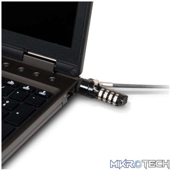 Port Connect 1.8m T-Bar Combination Cable Lock - Image 3