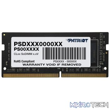 Patriot Signature Line 8GB DDR4 2666MHz Single Rank SODIMM Notebook Memory