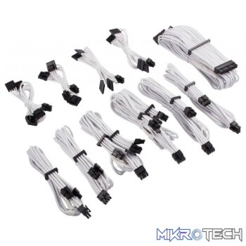 Corsair Premium Individually Sleeved Pro Kit Type 4 Gen 4 White PSU Cables