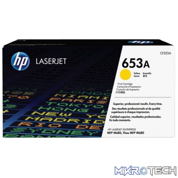 HP CF322A 653A Yellow Original LaserJet Toner Cartridge HP CF322A 653A Yellow Original LaserJet Toner Cartridge