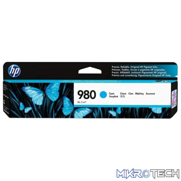 HP D8J07A 980 Cyan Original Ink Cartridge HP D8J07A 980 Cyan Original Ink Cartridge