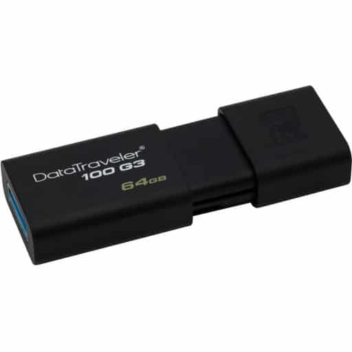 Kingston DataTraveler 100 G3 64GB USB 3.1 Type-A Flash Drive