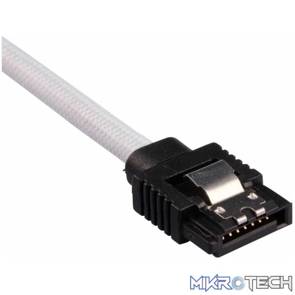 Corsair Premium White Sleeved SATA 6Gbps 60cm Cable - Image 2