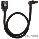 Corsair Premium Black Sleeved SATA 6Gbps 30cm 90° Connector Cable
