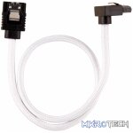 Corsair Premium White Sleeved SATA 6Gbps 30cm 90° Connector Cable