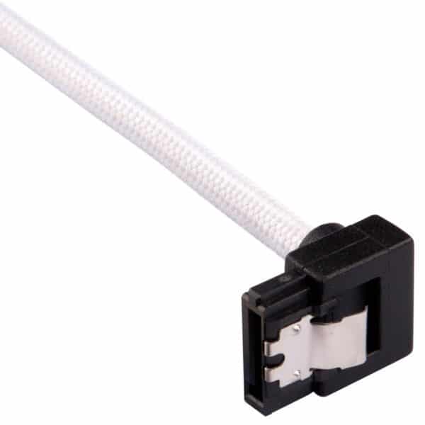 Corsair Premium Sleeved SATA 6Gbps 60cm 90° Connector White SATA Cable