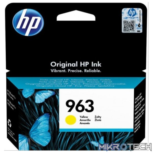 HP 3JA25AE 963 Yellow Original Ink Cartridge HP 3JA25AE 963 Yellow Original Ink Cartridge