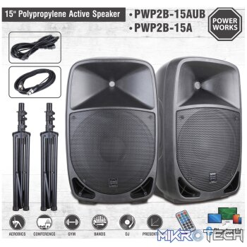 Powerworks 15" PA SYSTEM DJ SMART PACK