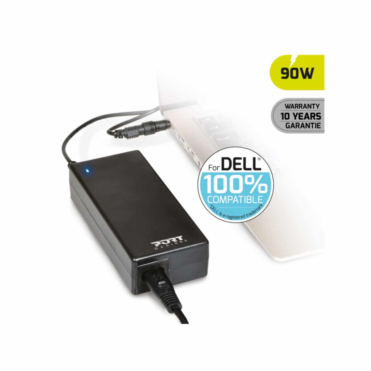 PORT PC ACCESSORIES 90W POWER SUPPLY FOR DELL - EU 10 YEAR CARRY IN WARRANTY