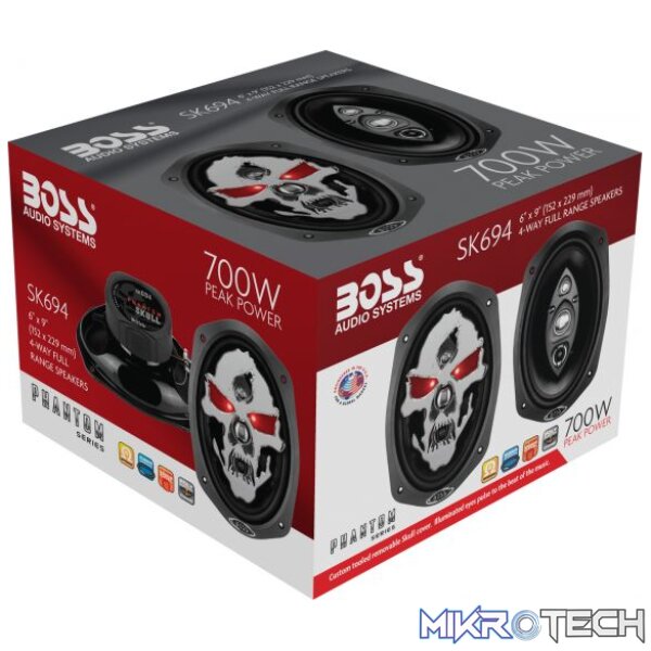 Boss Audio Phantom Skull 700 Watts 6 X 9 4-Way Speaker