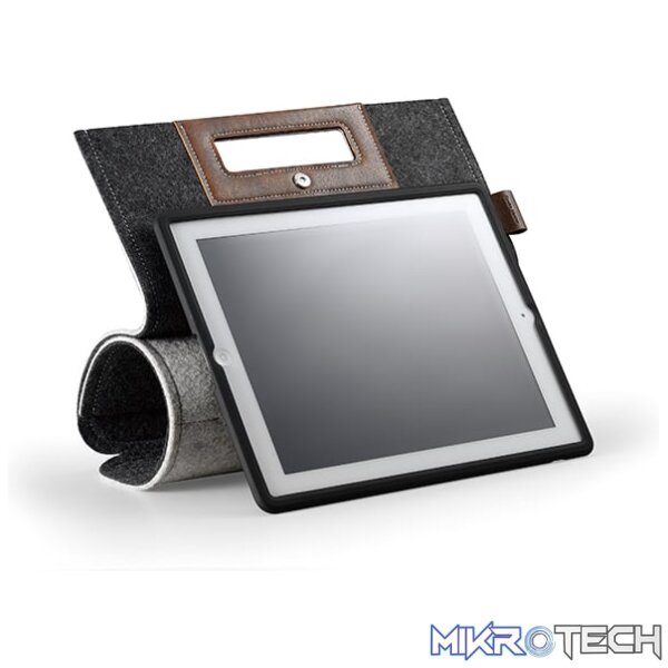 Cooler Master Elegance Collection Afrino Folio For iPad 2 Easy To Carry With Handle, Water Resistance Material And Protects From Scratches, Dust And Drops - Grey Colour - Image 4