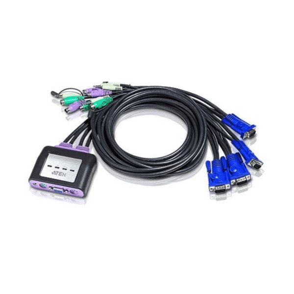 ATEN 4-Port PS/2 VGA/Audio Cable KVM Switch (1.8m)