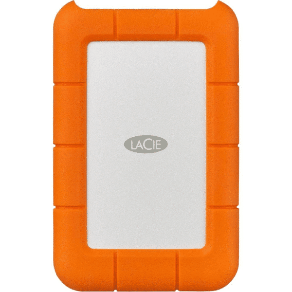LaCie Rugged USB-C 2TB Orange and Silver External Hard Drive STFR2000800