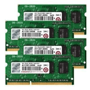 Transcend JetRam 16GB KIT (4GB x 4) Memory Module 4 x 4GB DDR3 1600MHz TS16GJMA524H