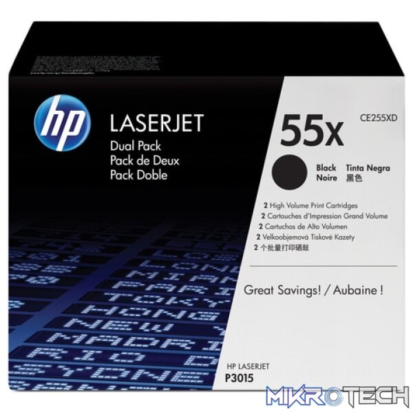 HP # 55X LASERJET P3015 BLACK PRINT CARTRIDGE - DUAL PACK HP # 55X LASERJET P3015 BLACK PRINT CARTRIDGE - DUAL PACK
