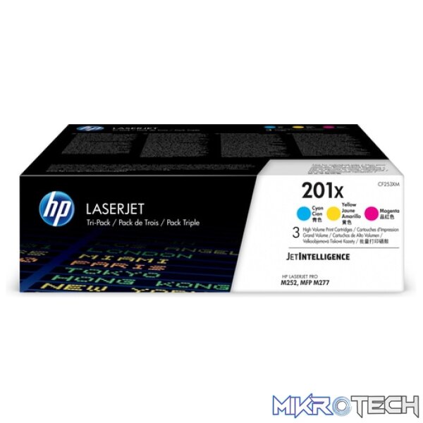 CF253XM_default HP # 201X 3-pack High Yield Cyan/Magenta/Yellow Original LaserJet Toner Cartridges - Image 1