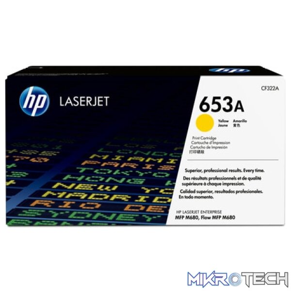 CF322A_default HP # 653A CLJ M680 YELLOW PRINT CARTRIDGE. - Image 1