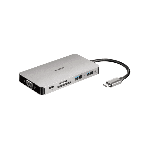 D-LINK 9 IN 1 USB C HUB WITH HDMI VGA ETHERNET CARDREADER