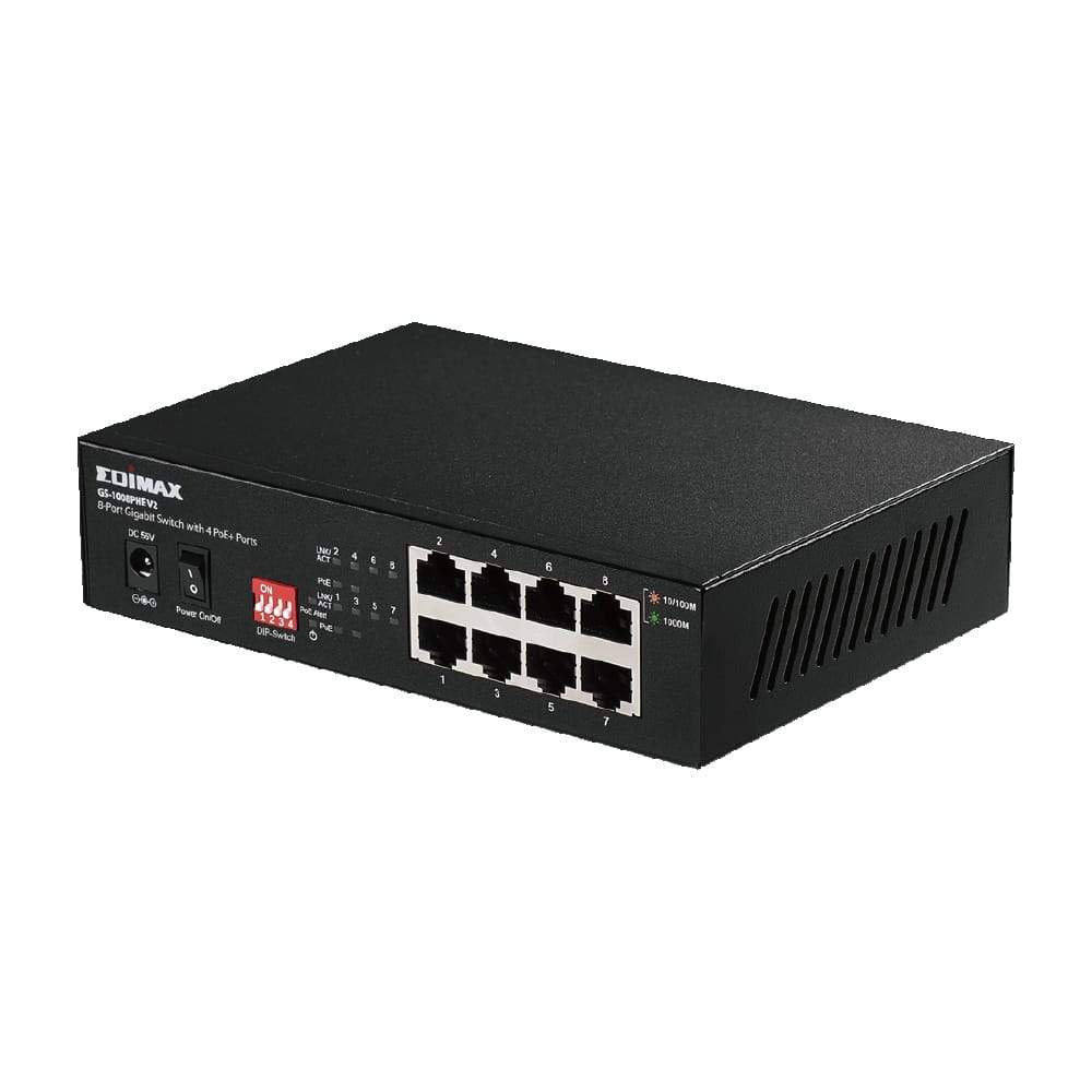 Edimax 8 Port Gb PoE+ Switch (4 x PoE+ Ports)