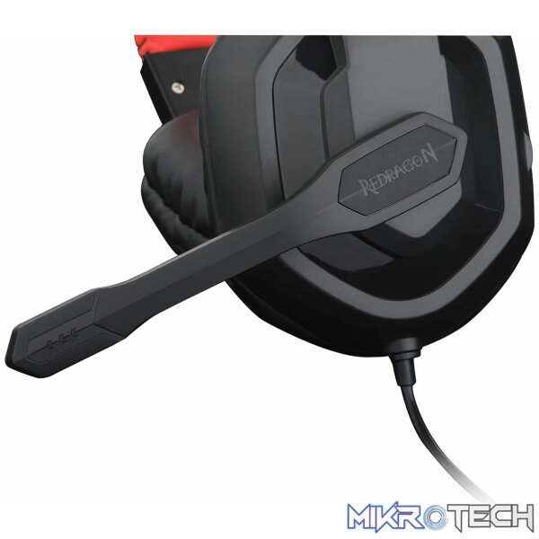 REDRAGON Over-Ear ARES Aux Gaming Headset - Black - Image 3