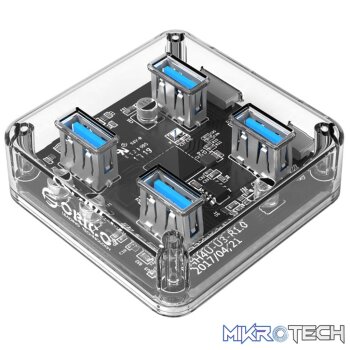 ORICO 4 Port USB Hub Transparent 1M