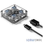 ORICO 4 Port USB Hub Transparent 1M - Image 4