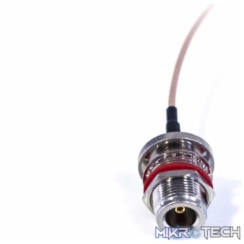MMCX(m) 90 Deg. to N(f) Bulkhead - 300mm Pigtail