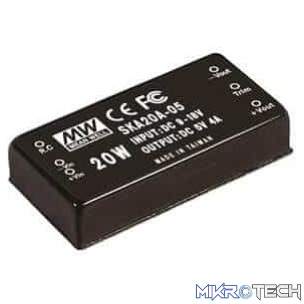 Mean Well - 20W Single Output DC - DC Converter - 5VDC Mean Well - 20W Single Output DC - DC Converter - 5VDC