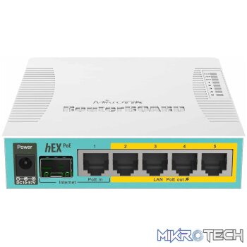 MikroTik hEX PoE - Desktop PoE Router with 5 Gb