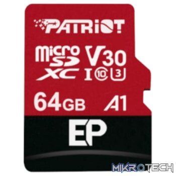 Patriot EP V30 A1 64GB Micro SDXC Card + Adapter