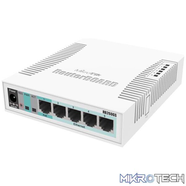 RB-260GS MikroTik RouterBOARD 260GS 5 port Gigabit Switch with SFP Port - Image 1
