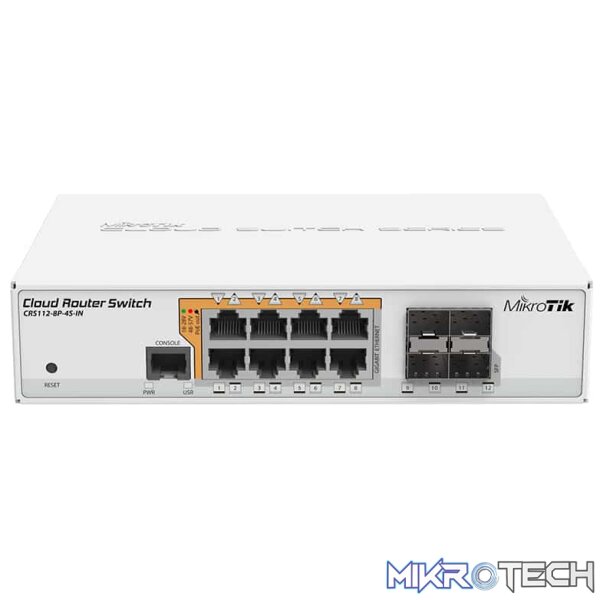 RB-CRS1128P MikroTik 8 Port Gigabit PoE Cloud Router Switch with 4x SFP ports - Image 1