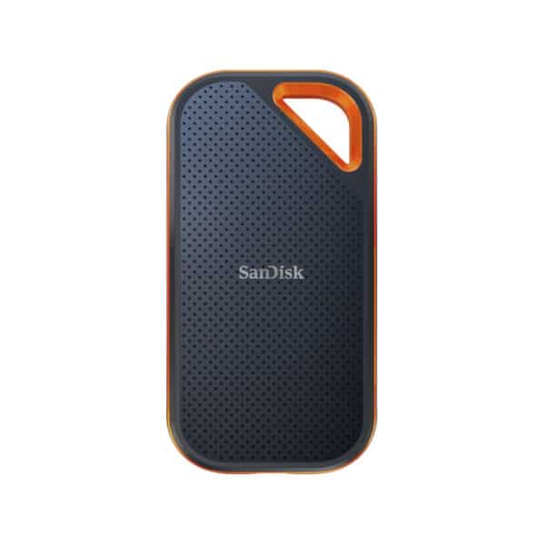 SANDISK EXTREME PRO 2TB PORTABLE SSD READWRITE SPEEDS UP TO 2000MBS. USB 3.2 GEN 2X2. FORGED ALUMINUM ENCLOSURE. 2 METER DROP PROTECTION AND IP55 RESISTANCE
