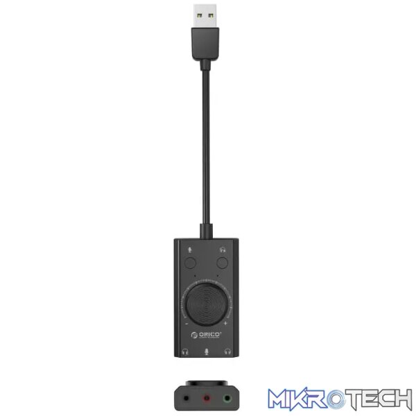 ORICO SC2 USB to 3.5mm Dual headphone External Sound Card with Volume Control - Image 2
