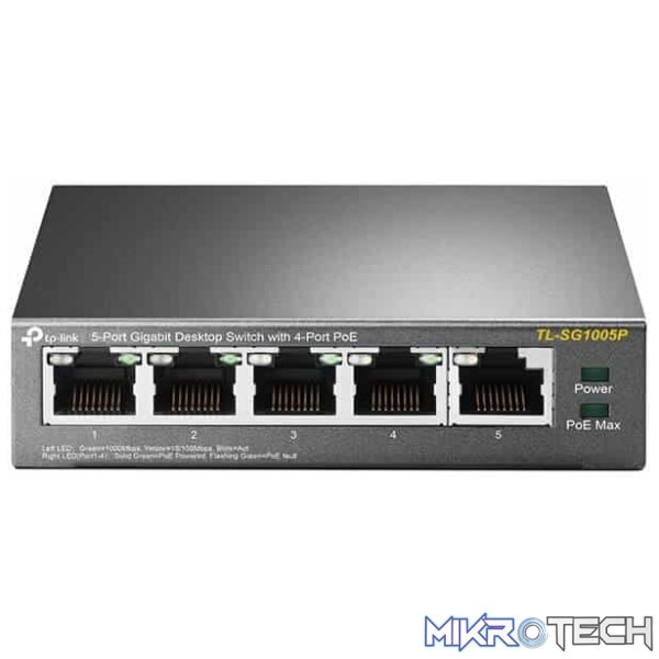 TP-Link 5 Port Gigabit Desktop PoE Switch TP-Link 5 Port Gigabit Desktop PoE Switch