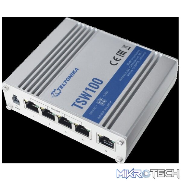 Teltonika 5-port Industrial Gigabit PoE Switch - Unmanaged Teltonika 5-port Industrial Gigabit PoE Switch - Unmanaged