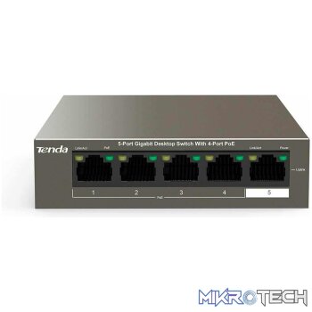 Tenda 5-Port Gigabit Desktop Switch 4-Port PoE | TEG1105P-4-63W