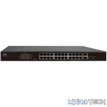 UNV - 24 Port 10/100 PoE Ethernet switch supports EXTEND Mode up to 250M