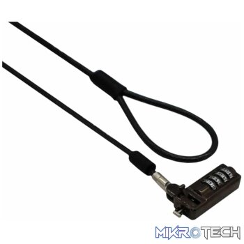 GIZZU 2m Slimline Combination Notebook and Ultrabook Cable Lock