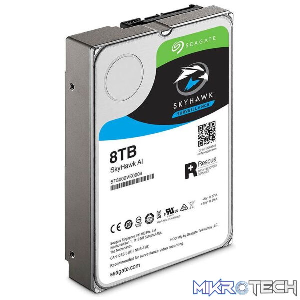 189070_IMG1 Seagate Skyhawk AI ST8000VE0004 8TB 7200rpm 3.5" SATA surveillance hard drive - Image 1