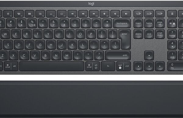 Logitech MX Keys Plus Advanced Wireless Illuminated Keyboard with Palm rest - Graphite