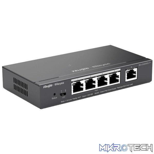 200170_IMG3 Reyee 5 Port Gigabit with 4 PoE 54W Desktop Smart Switch - Image 1