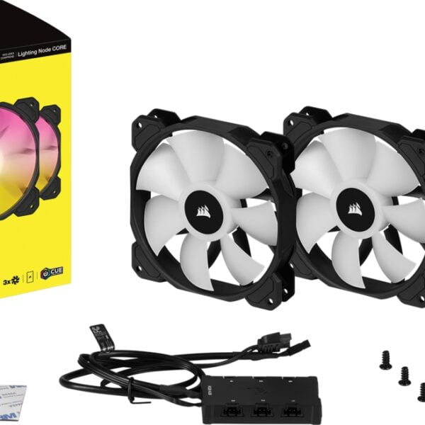 Corsair SP120 RGB Elite performance 120mm PWM fan with airguide - triple pack with Lighting Node Core