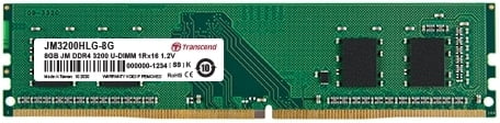 Transcend JET 16GB DDR4-3200 CL22 1.2V 288 pin Desktop UDIMM Memory