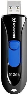 Transcend JF790 512GB USB 3.1 Gen 1 capless Flash Drive - Black and Blue
