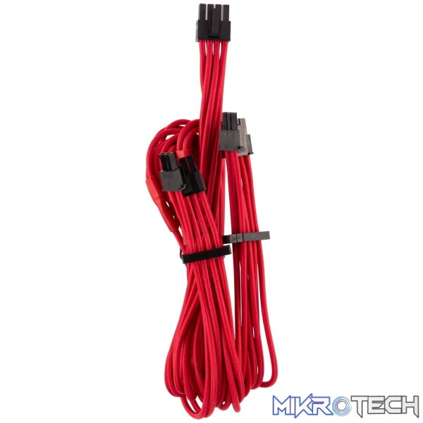 203178_IMG1 Corsair CP-8920251 Red Premium individually sleeved Flexible paracorded cable (Type4 Gen4) - Image 1