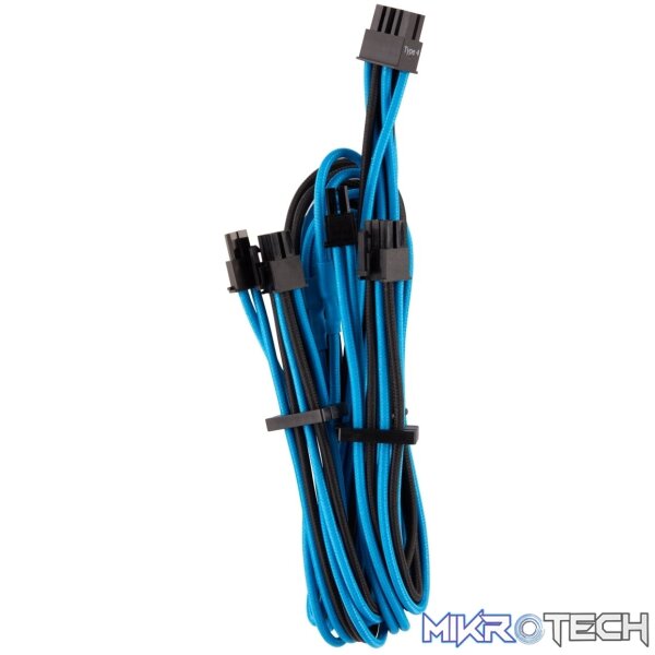 203180_IMG1 Corsair CP-8920251 Blue & Black Premium individually sleeved Flexible paracorded cable (Type4 Gen4) - Image 1