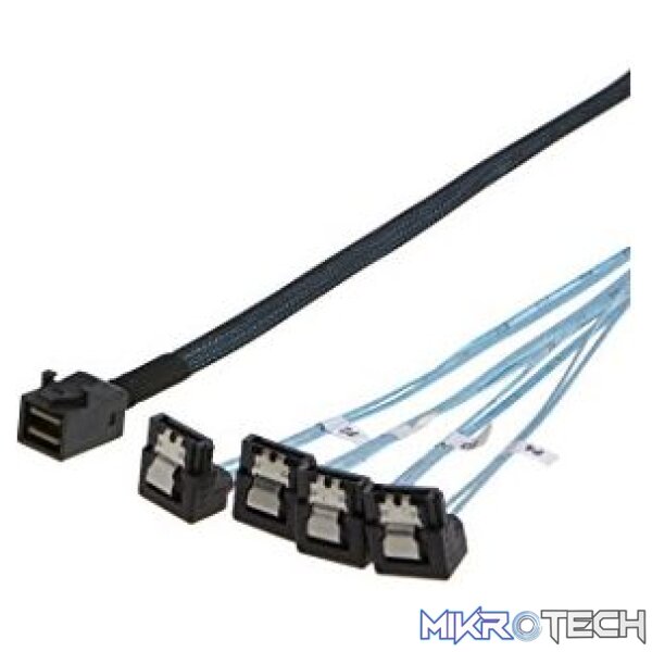 89680_IMG1 Intel 1x 730 mm straight SFF8643 to right angle 4x 7-pin connector cables - Image 1